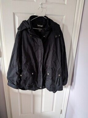 Dark Navy Hooded Anorak Jacket - Women's